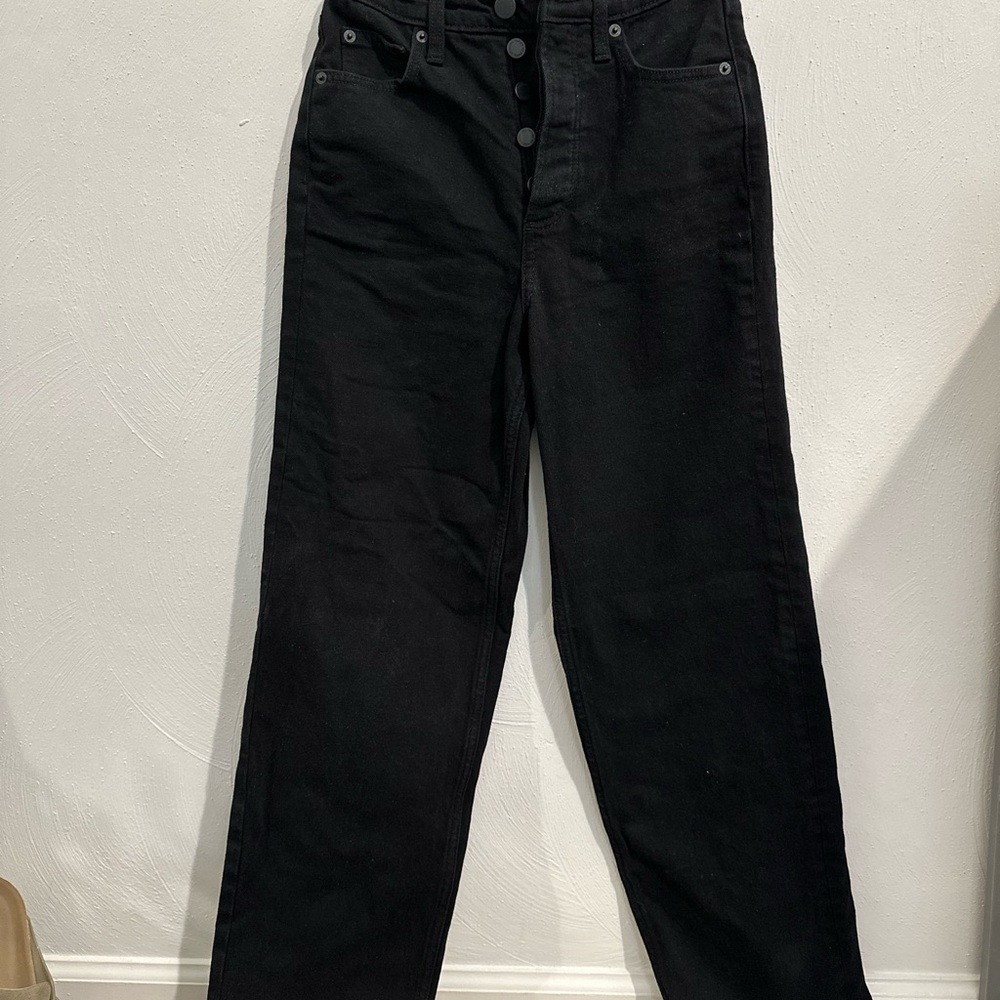 Women's Highest Straight Black Jeans